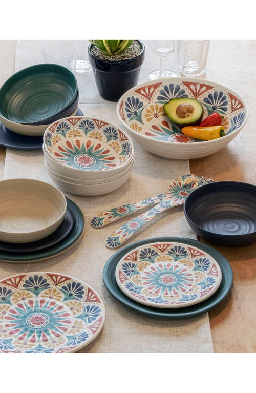 Tarhong Desert Rio Set Of Six Melamine Bowls In White Multi