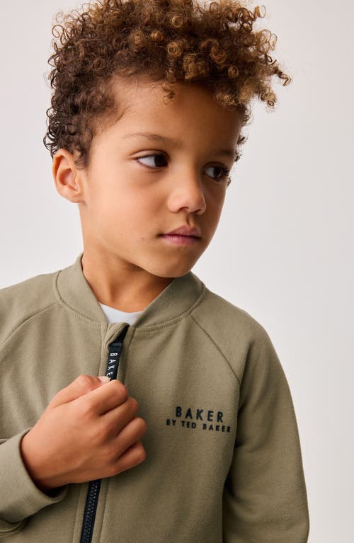 Baker By Ted Baker Kids' Bomber Jacket, Graphic T-shirt & Cargo Joggers Set In Green