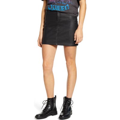 1822 Denim Coated Miniskirt, Black