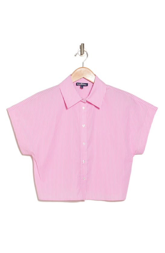 Freshman Pinstripe Button-up Shirt In Pink Striped