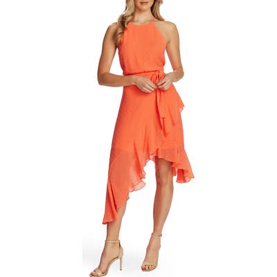 Cece Clip Dot High/low Sundress, Coral