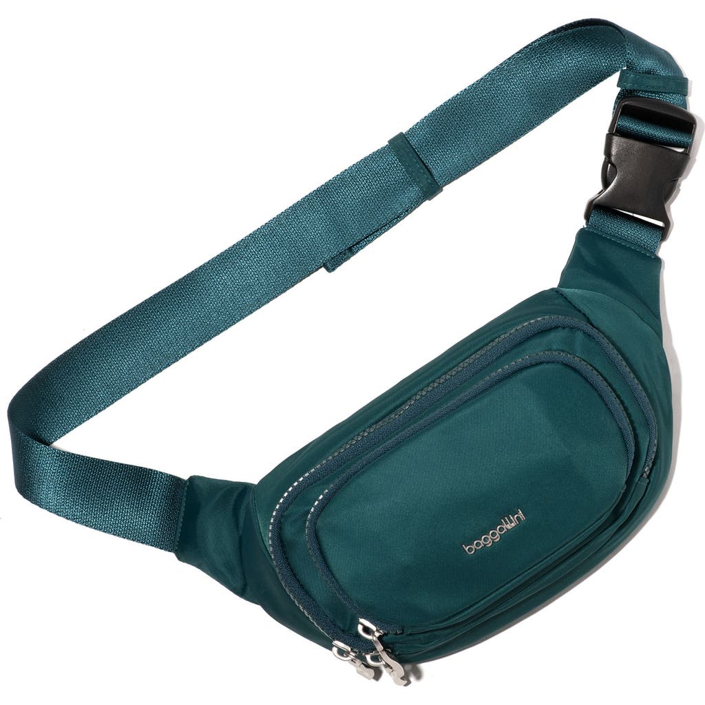 Baggallini On The Go Belt Bag Waist Pack In Emerald Twill