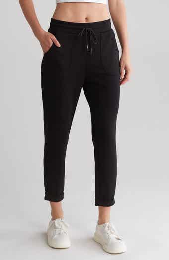 $78 90' Degree By Reflex Lux Ankle Jogger Pants Black Zip Pockets NWT  Women's L