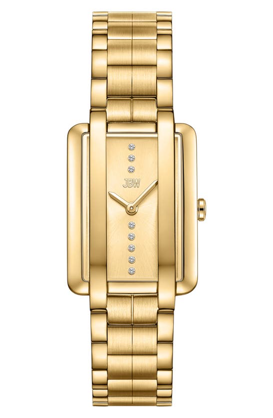 Jbw Mink Petite Lab Created Diamond Bracelet Watch, 23mm X 8mm In Gold