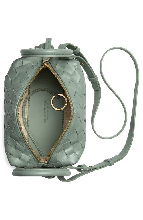 Bottega Veneta Small Loop Intrecciato Leather Crossbody Bag In 3401 New Sauge-m Brass