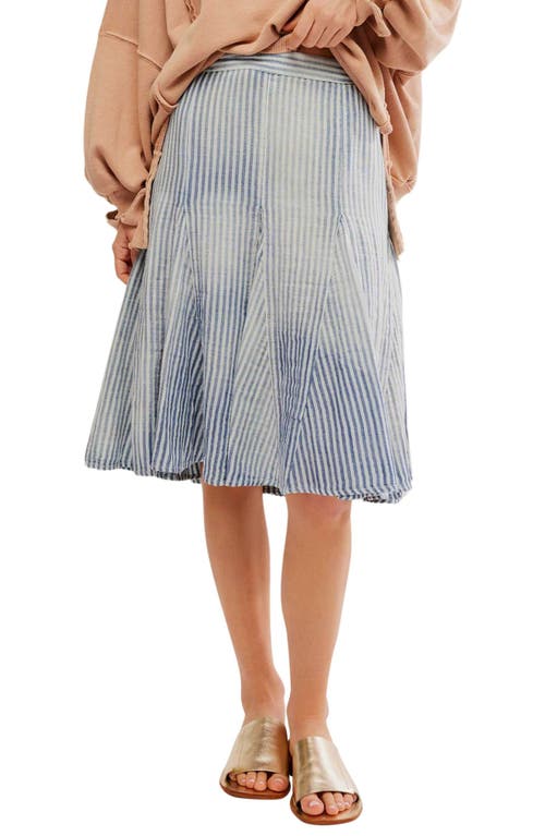 Free People Candace Stripe Cotton & Linen Skirt in Summer Stripe at Nordstrom, Size X-Large