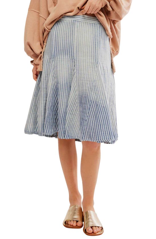 Free People Candace Stripe Cotton & Linen Skirt In Summer Stripe