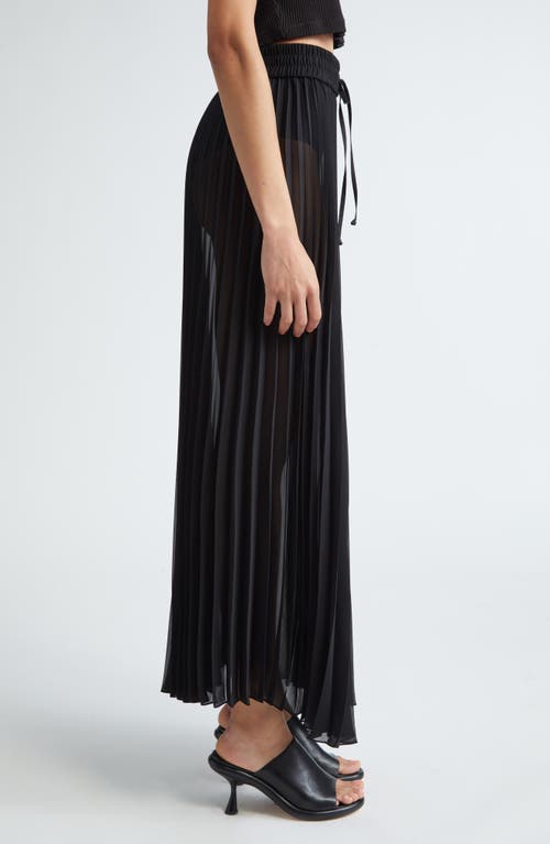 Shop Peter Do Pleated Sheer Maxi Skirt In Black