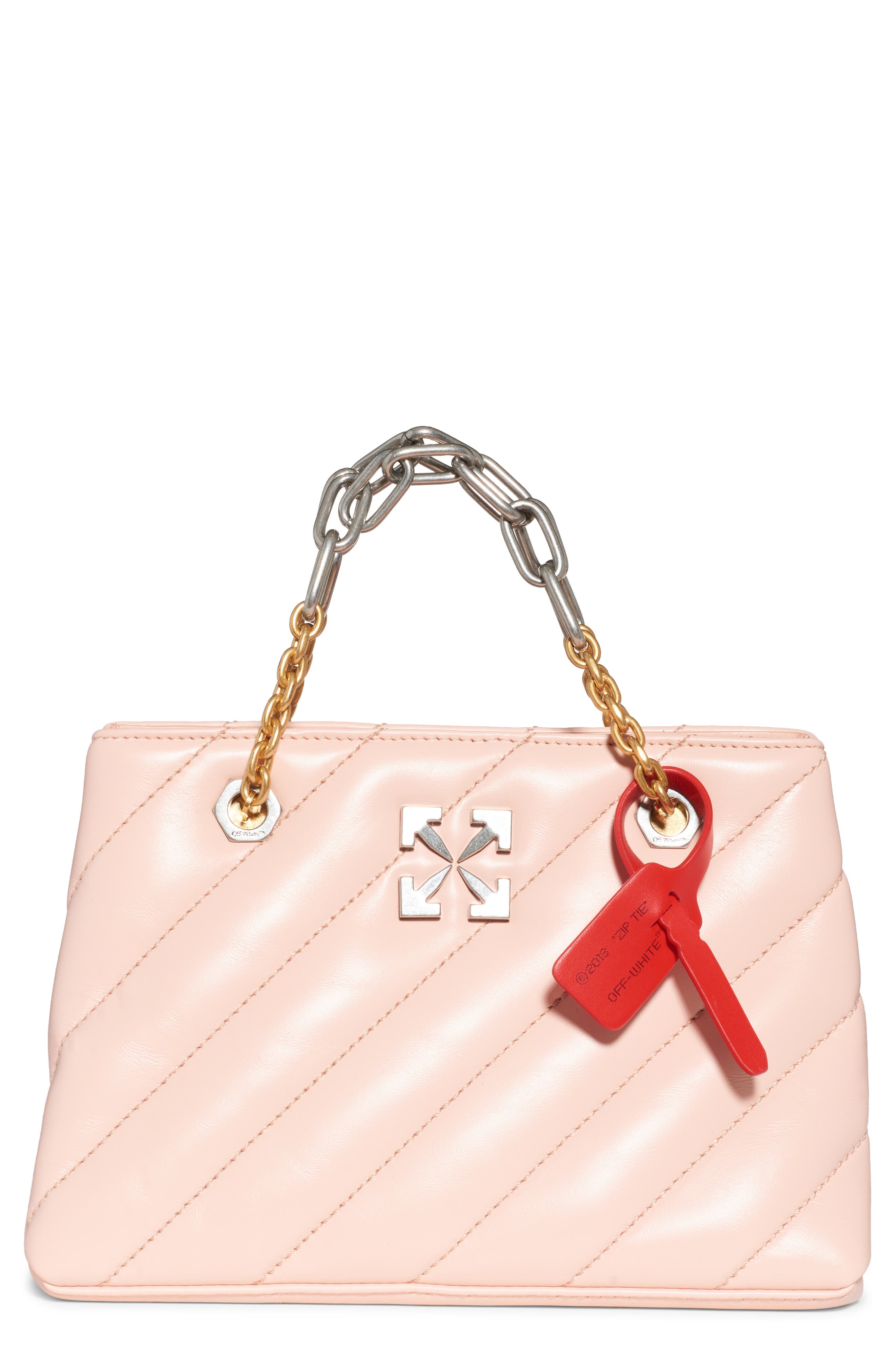 Off-White Jackhammer Leather Tote in Pink