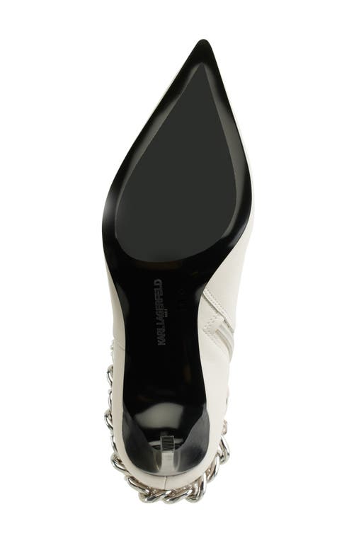 Karl Lagerfeld Paris Samra Chain Ankle Bootie In Soft White