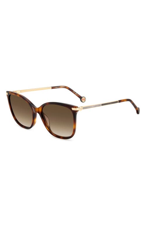 Carolina Herrera 55mm Gradient Rectangular Sunglasses In Havana/brown Sf