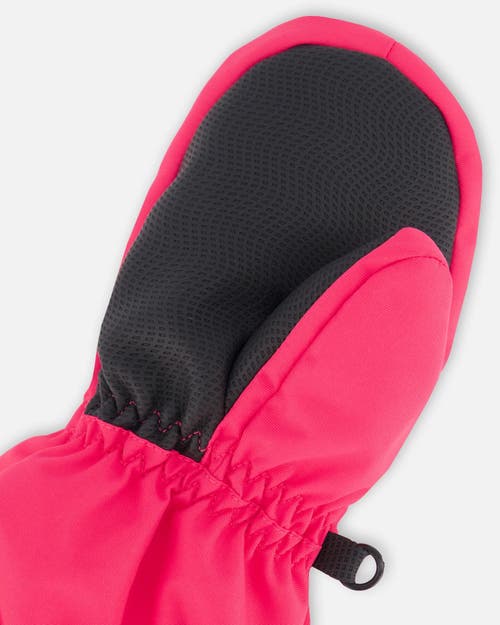 Shop Deux Par Deux Girl's Solid Mittens Fuschia Pink In Beetroot Purple