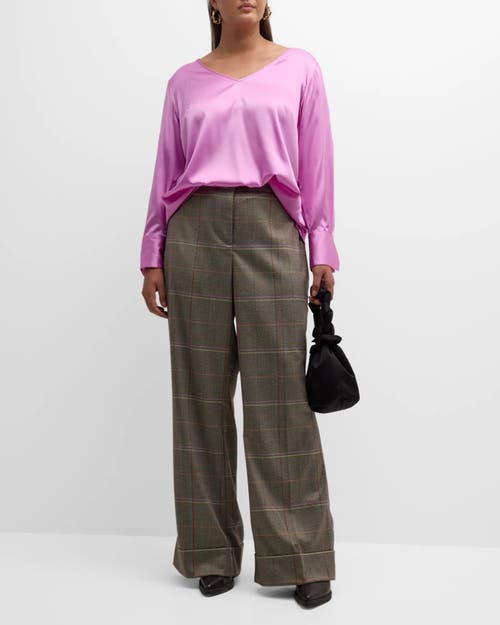 Gabriella Rossetti Vittoria Silk V-neck Blouse In Orchid