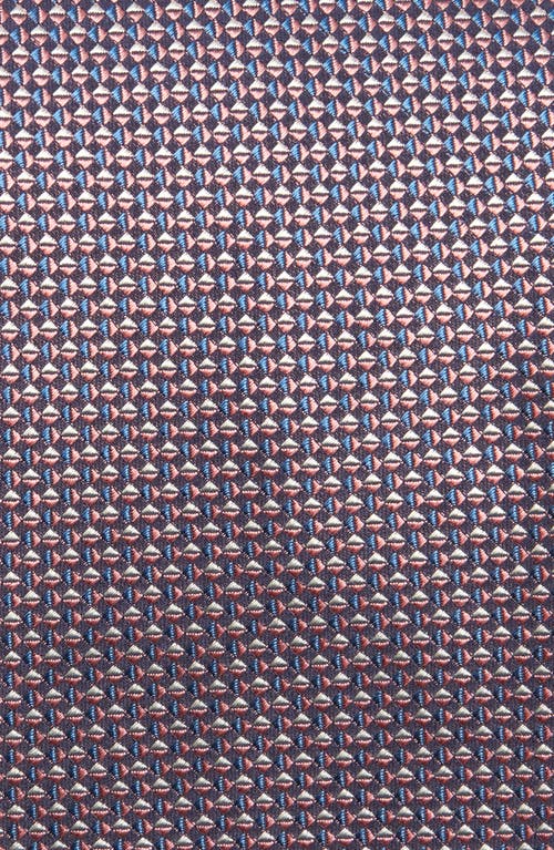 Shop Brioni Geometric Pattern Silk Tie In Midnight Blue Multi