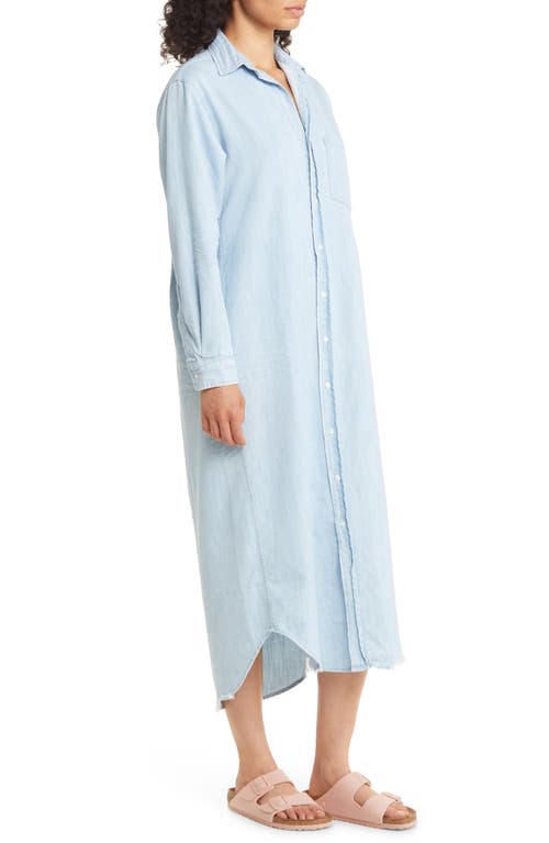 Shop Frank & Eileen Rory Long Sleeve Denim Maxi Shirtdress In Classic Blue Tattered Wash