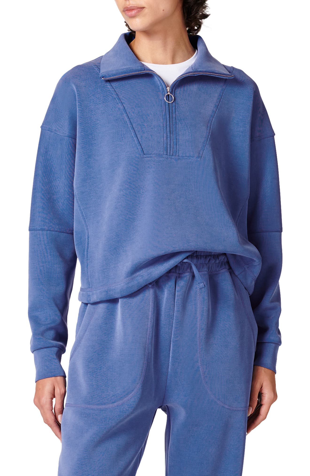 Maglia di Tuta Donna Sweaty Betty Boucle Mezza Zip Comoda