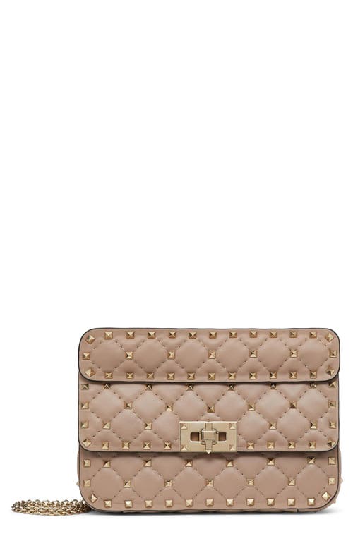 Valentino Garavani Small Rockstud Leather Shoulder Bag in Poudre at Nordstrom