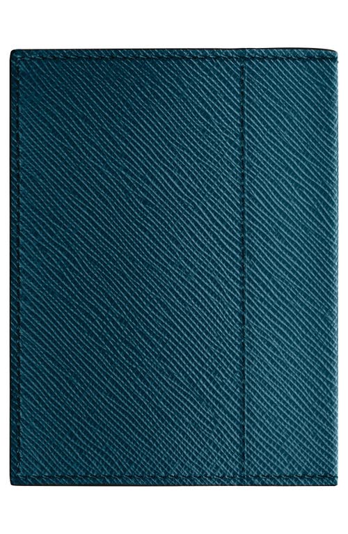 Shop Montblanc Mini Sartorial Saffiano Leather Bifold Wallet In Cyprus Blue