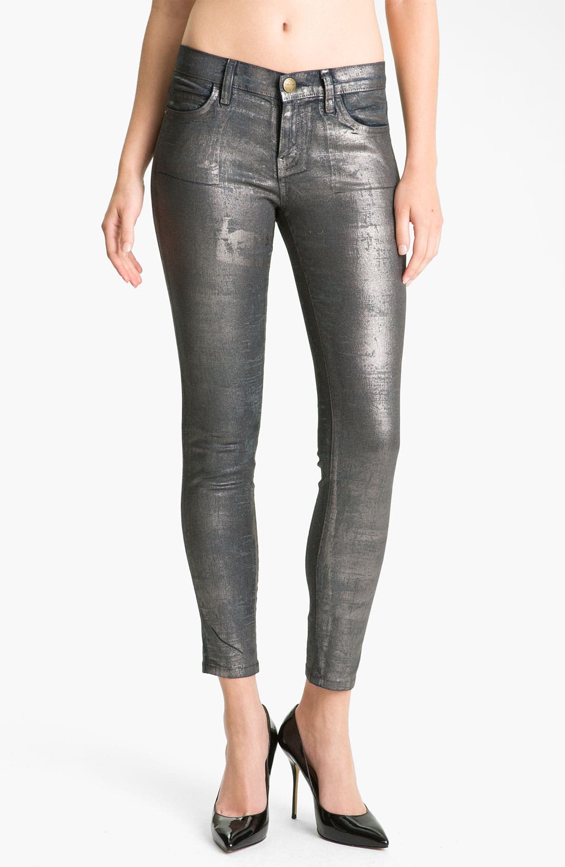 Current/Elliott Metallic Skinny Jeans (Silver Coated Foil) Nordstrom