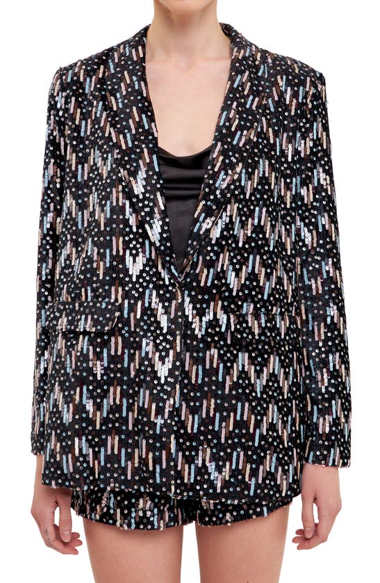 ENDLESS ROSE ENDLESS ROSE SEQUIN SINGLE BREASTED BLAZER