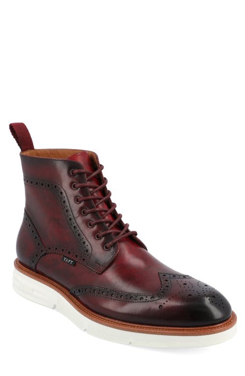 Leather Wingtip Boot in Oxblood