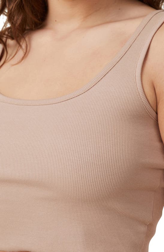 Shop Cotton On The One Rib Crop Tank In Chestnut