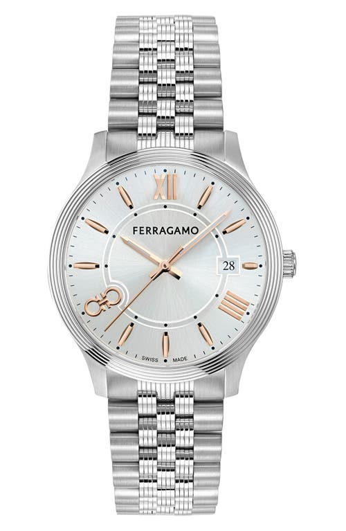 Ferragamo Duo Watch, 40mm In Silver