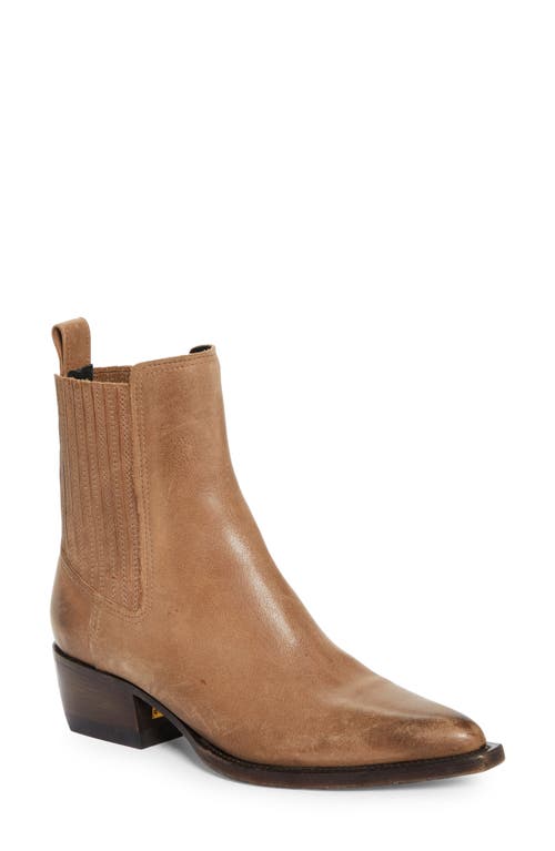 Shop Golden Goose Debbie Pointed Toe Chelsea Boot In Sand