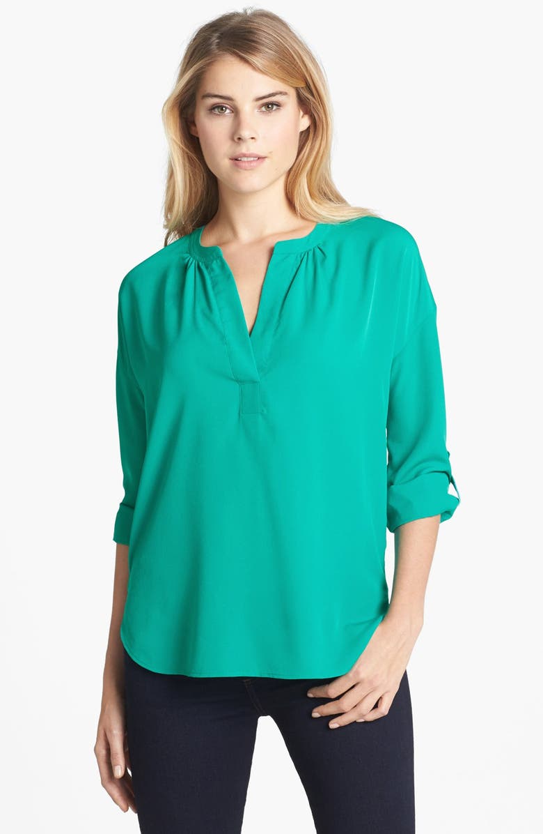 Two by Vince Camuto Split Neck Long Sleeve Tunic | Nordstrom