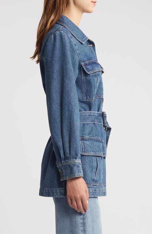 Shop Frame Safari Belted Denim Jacket In Ponderosa