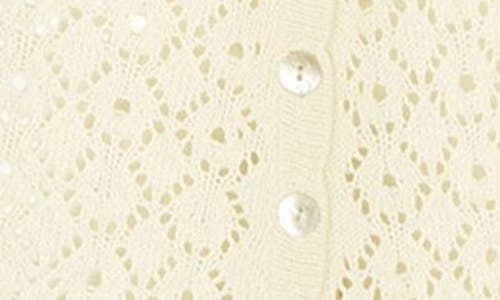 Capittana Alexandra Open Stitch Long Sleeve Cover-up Minidress In Ivory