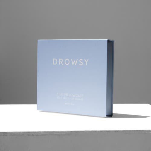 Drowsy Sleep Co . Queen Silk Pillowcase In Blue Belle
