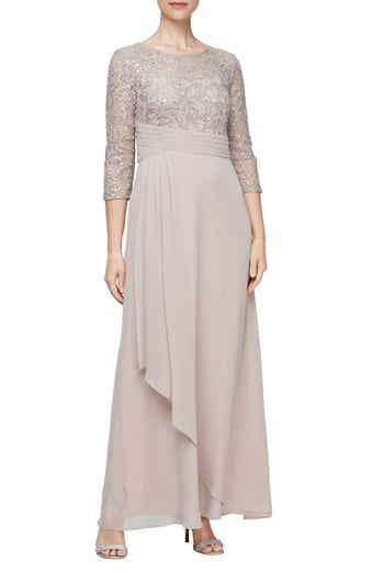 Alex evenings sequined lace cheap gown