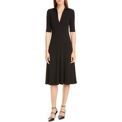 Rosetta Getty Rib Cotton Jersey Midi Dress, Black