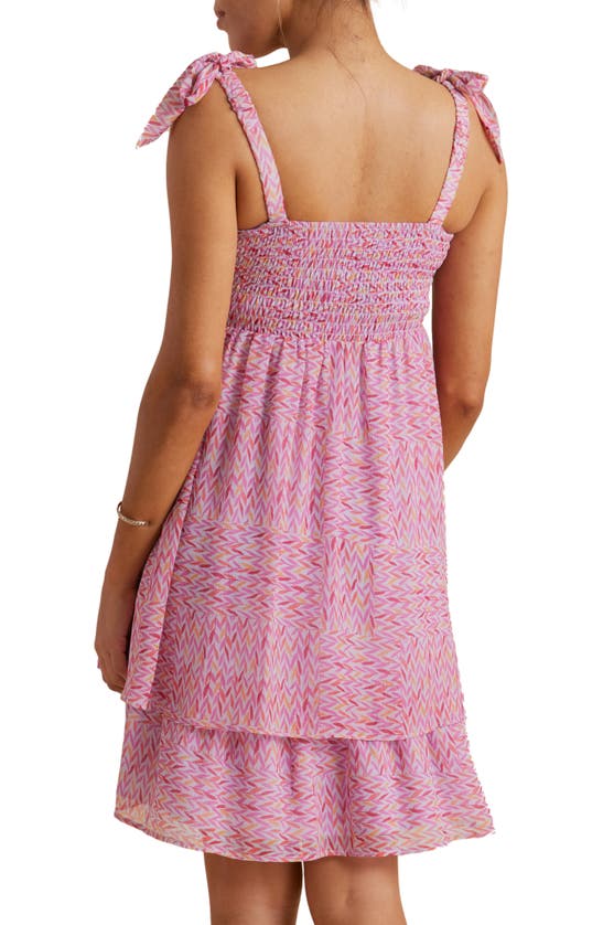 Shop A Pea In The Pod Smocked Tie Strap Maternity Dress In Lilac Ikat