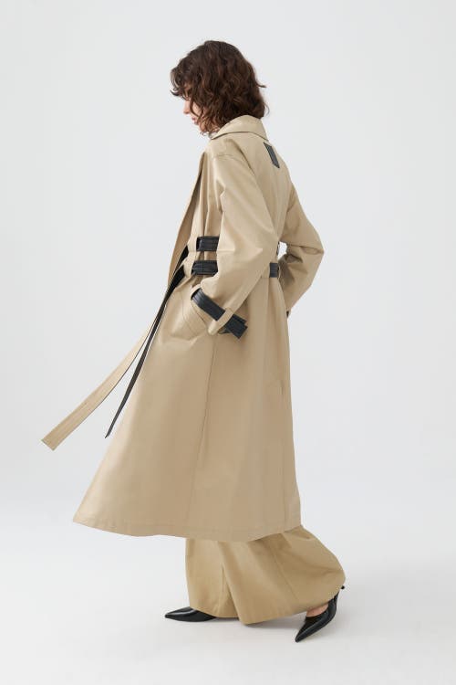 Shop Nocturne Double Sided Belted Trench Coat In Olive Green