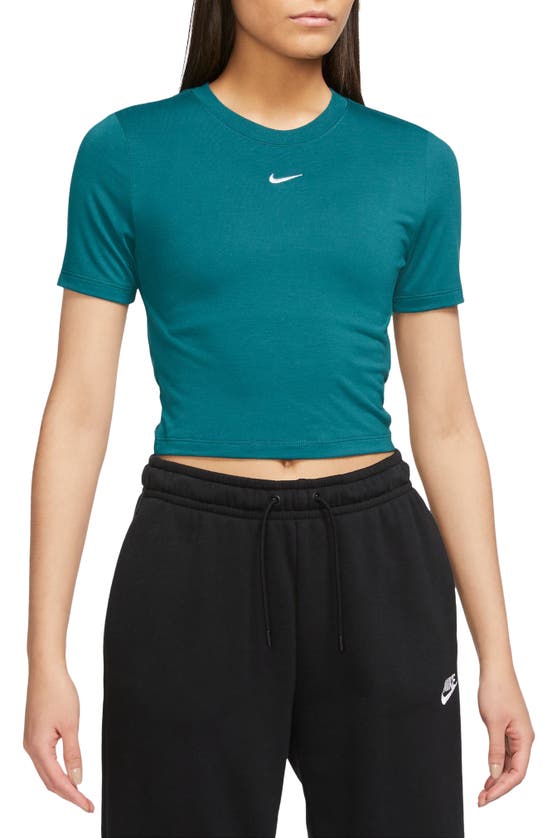 Nike Sportswear Essential Slim Crop Top In Green