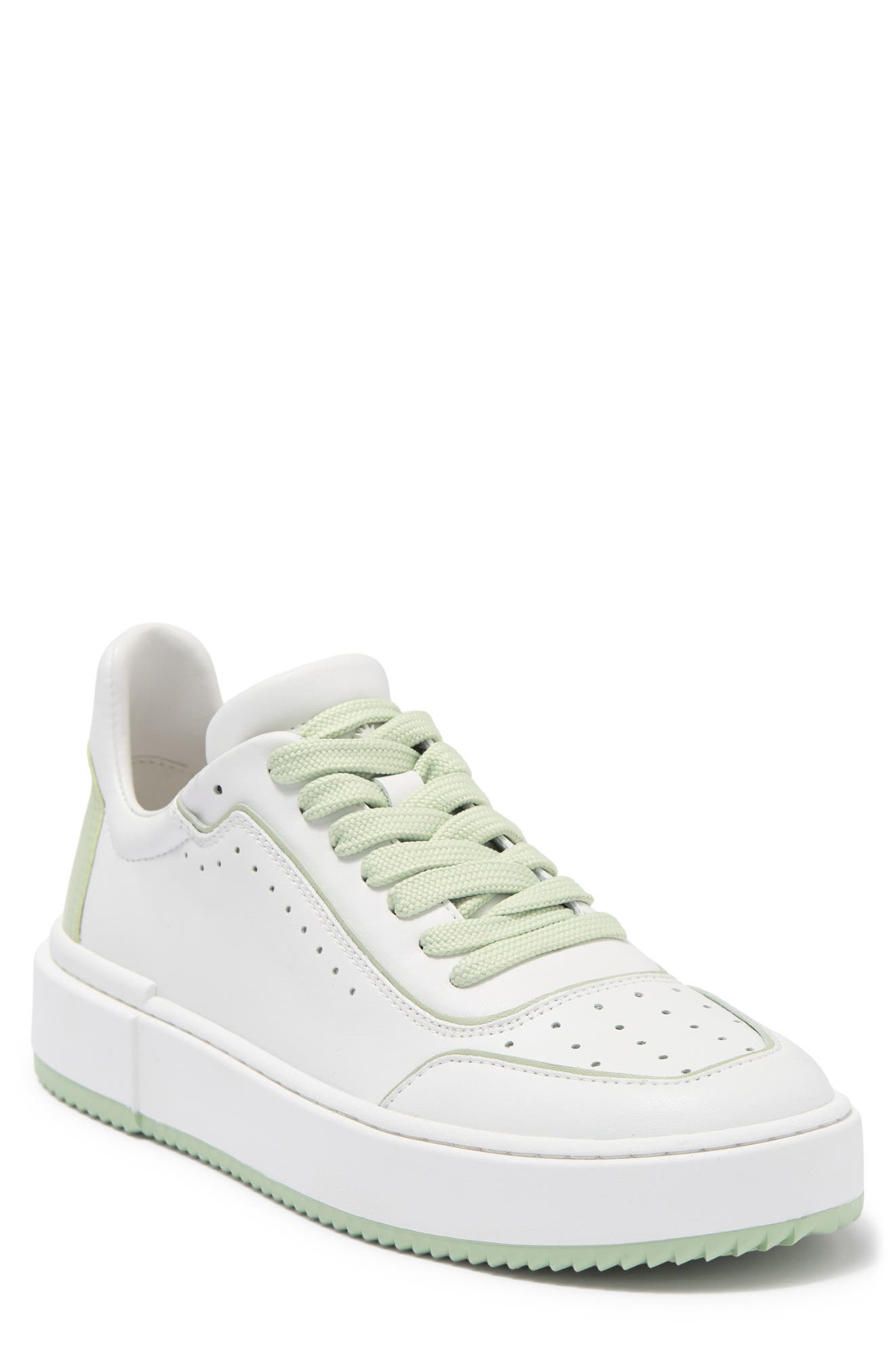 Stuart Weitzman Ryan Sneaker In White/ Quartz Green | ModeSens