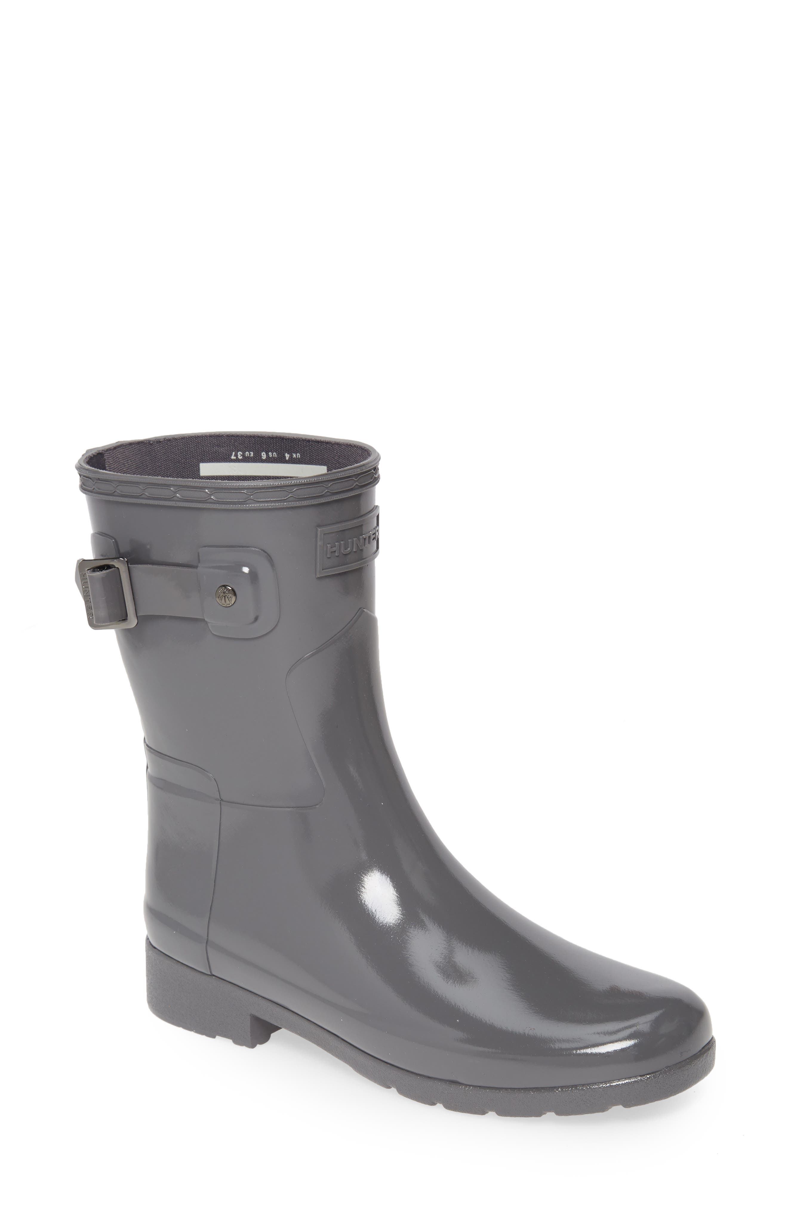 hunter short gloss rain boots