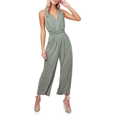 Astr The Label Easy Twist Waist Jumpsuit, Green