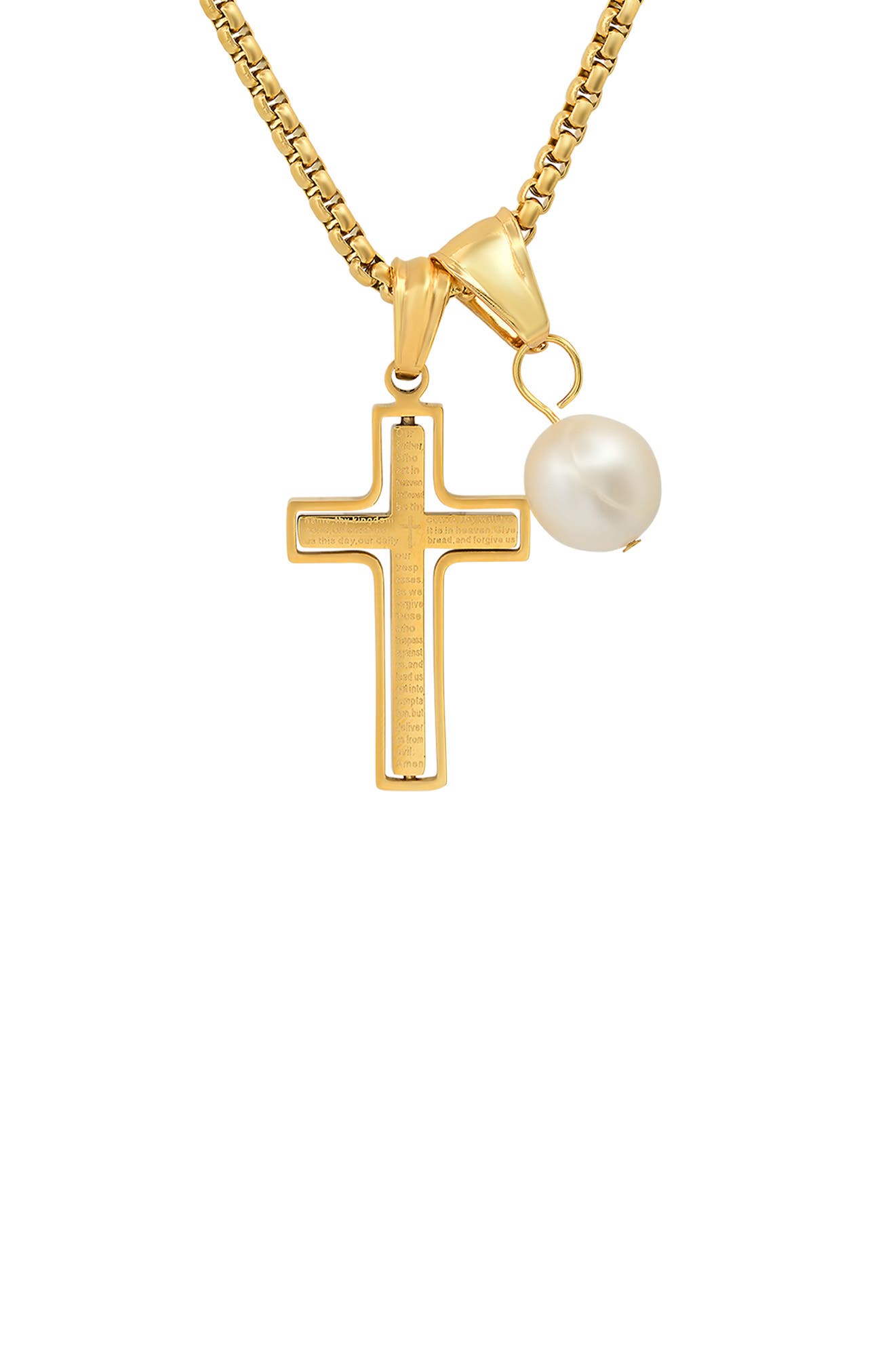 HMY JEWELRY Lord's Prayer Cross Pendant 