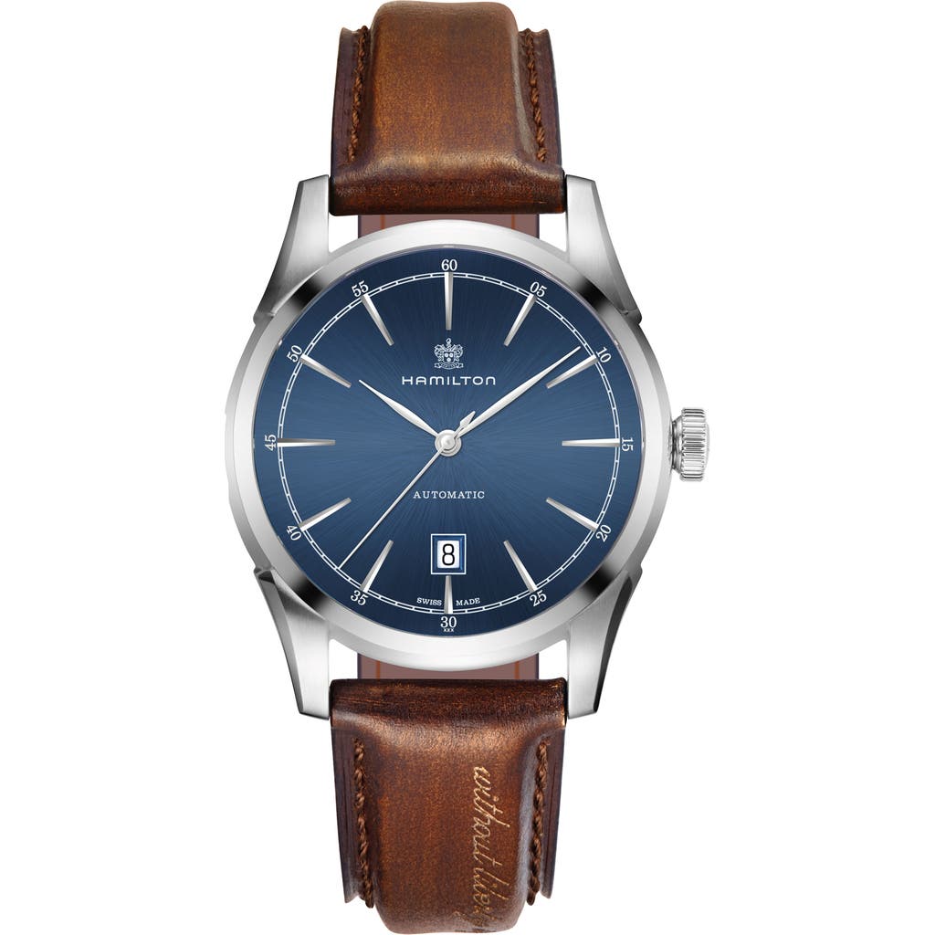 Hamilton Spirit Of Liberty Automatic Leather Strap Watch, 42mm In Brown