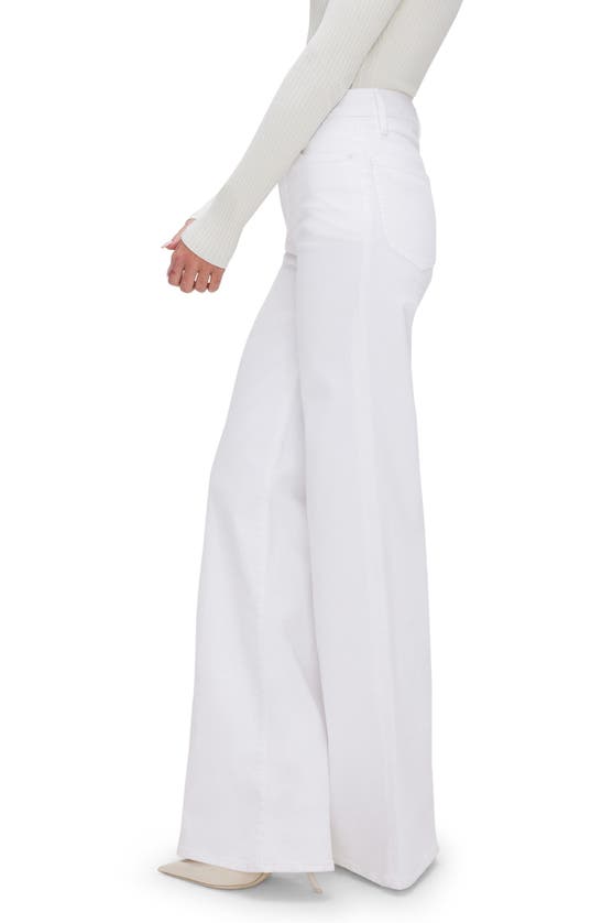 Shop Good American Good Waist High Waist Palazzo Jeans In White001