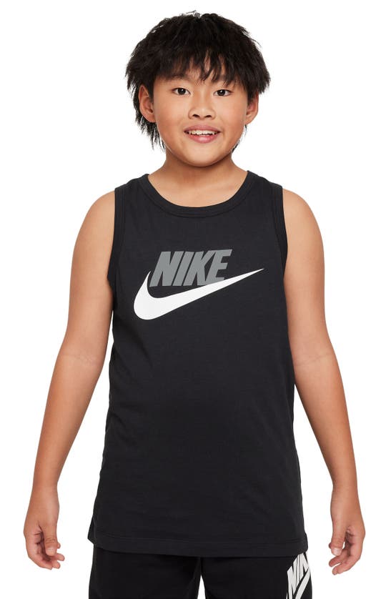 Shop Nike Kids' Sportswear Cotton Tank Top In Black