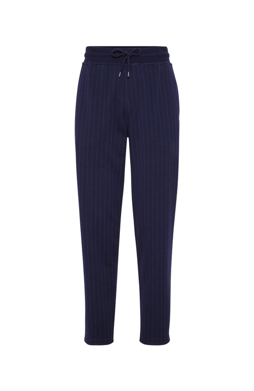 Shop Brunello Cucinelli Double Cloth Trousers In Blue