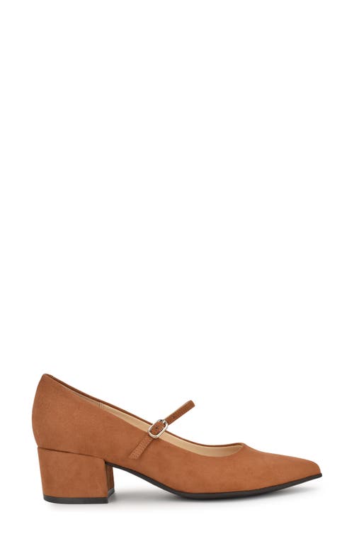 Nine West Prix Mary Jane Pointed Toe Pump In Dark Natural