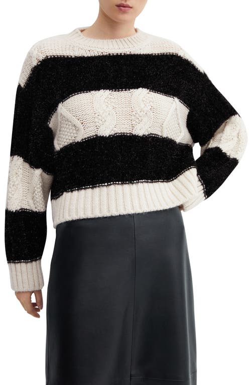 MANGO Contrasting Stripe Sweater in Off White at Nordstrom, Size Medium