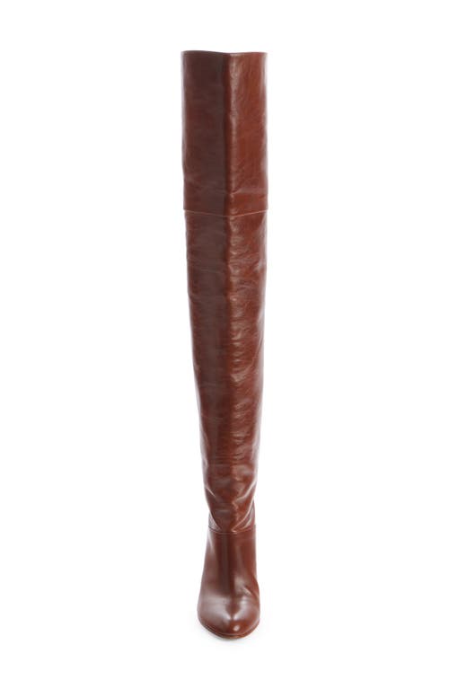 Chloé Eve Over The Knee Leather Boots In Sooty Brown
