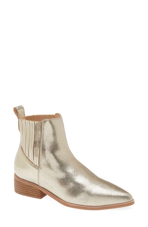 Nina Pointed Toe Chelsea Boot in Gold