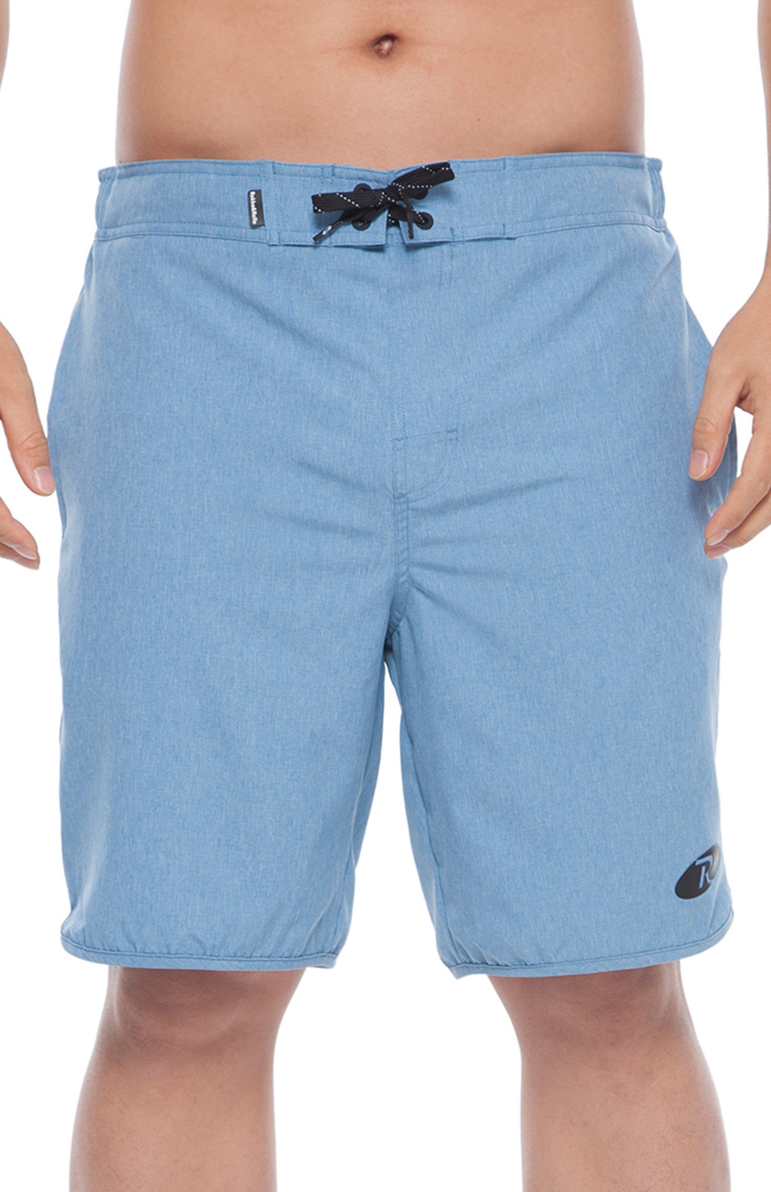 Rokka&Rolla Quick-Dry Stretch Swim Trunks with Adjustable Waistband in Light Blue Cover